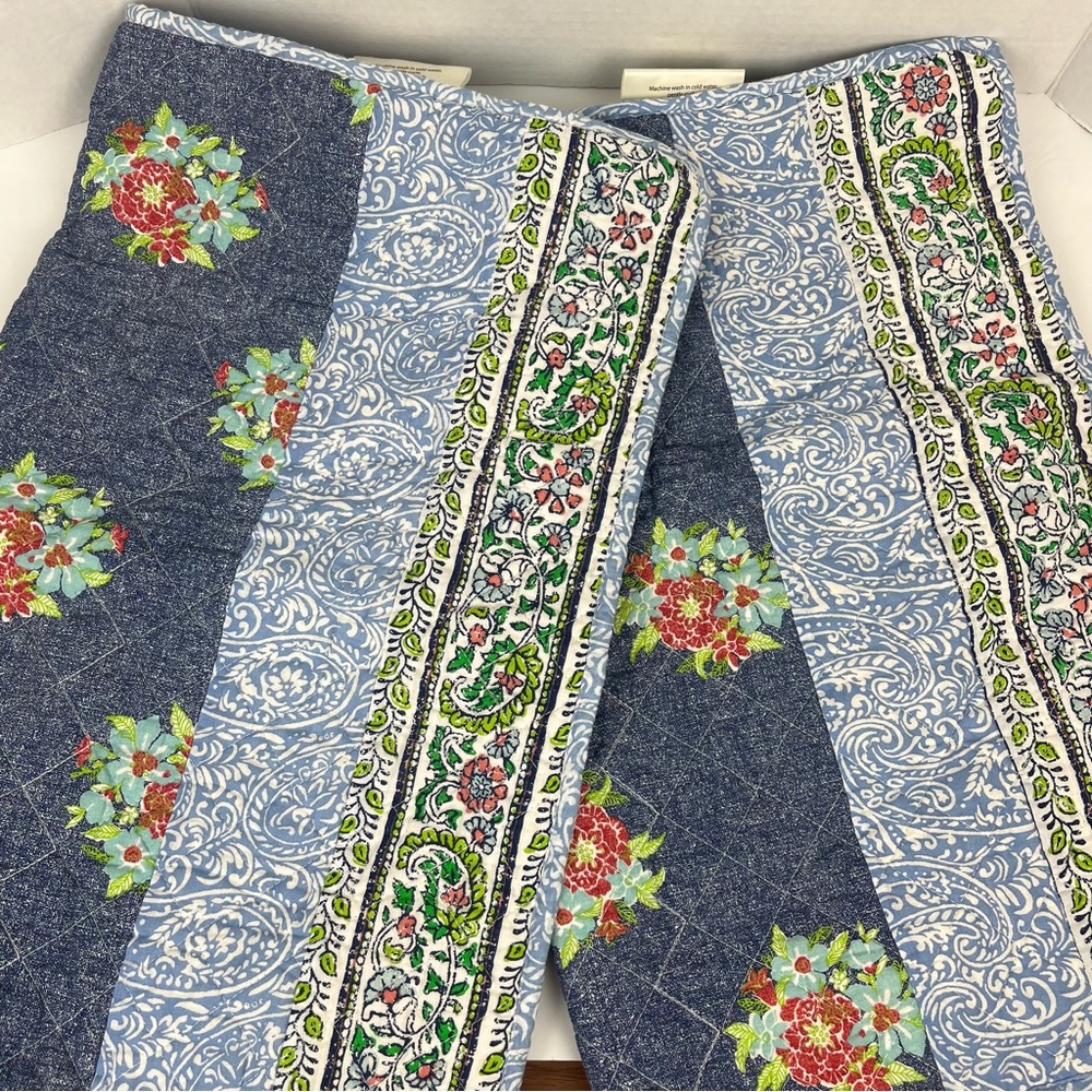 Jessica Simpson boho denim floral paisley mix pillow sham set(2) /standard